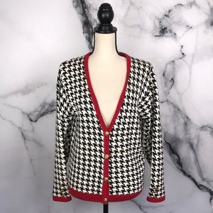 🦋ROBERT SCOTT🦋 vintage houndstooth cardigan